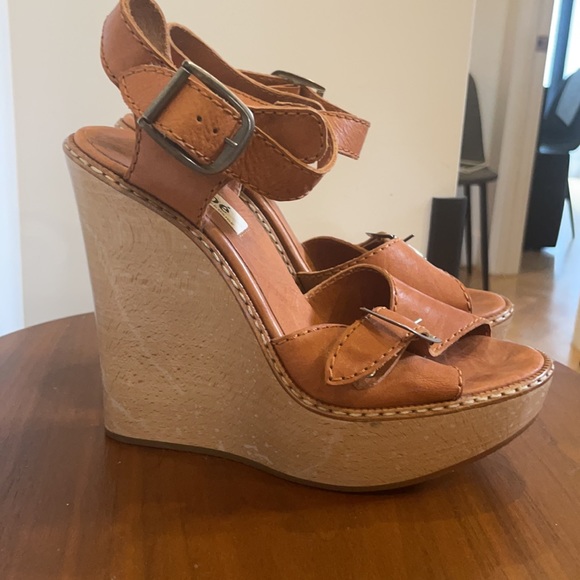 Chloe platform wedge sandal in pinkish browne - Picture 2 of 5